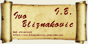 Ivo Bliznaković vizit kartica